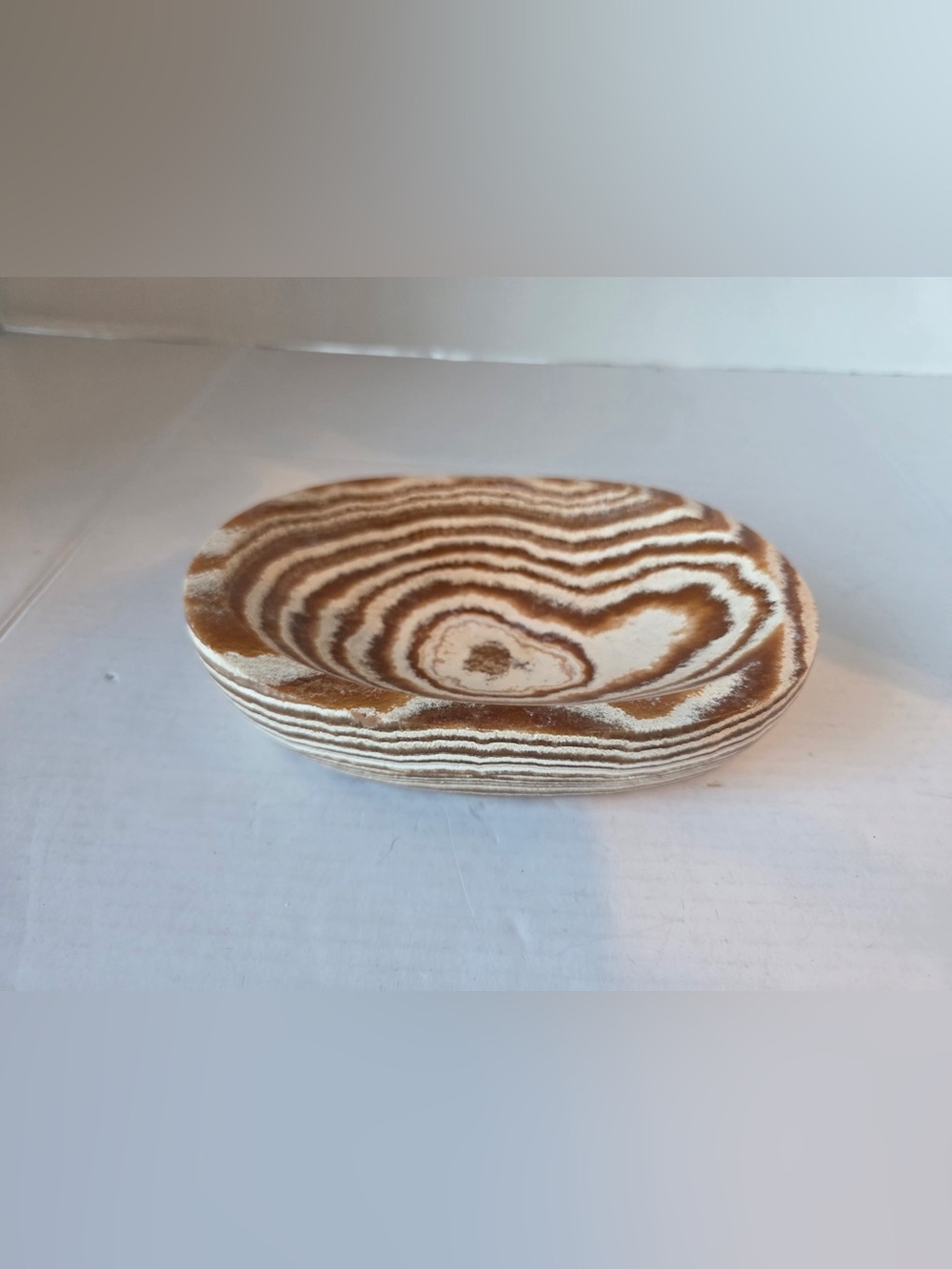 Carved Stone Soap Dish Brown Tan Kitchen Bathroom